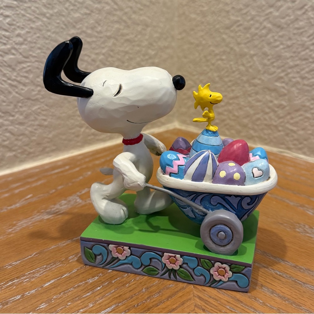 Jim Shore x Peanuts - Easter Egg Extravaganza Snoopy Woodstock Figurine 2021